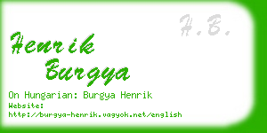 henrik burgya business card